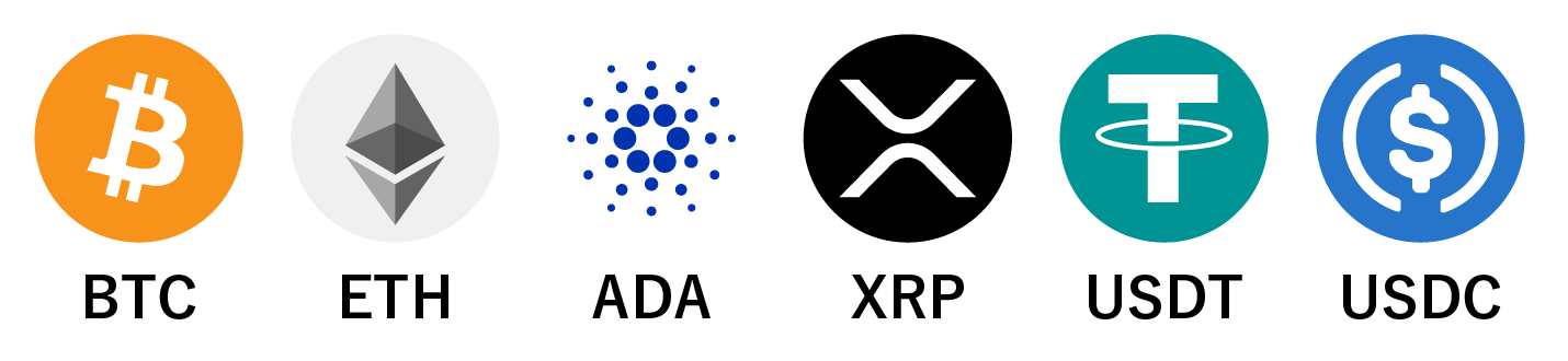 BTC ETH ADA XRP USOT USDC